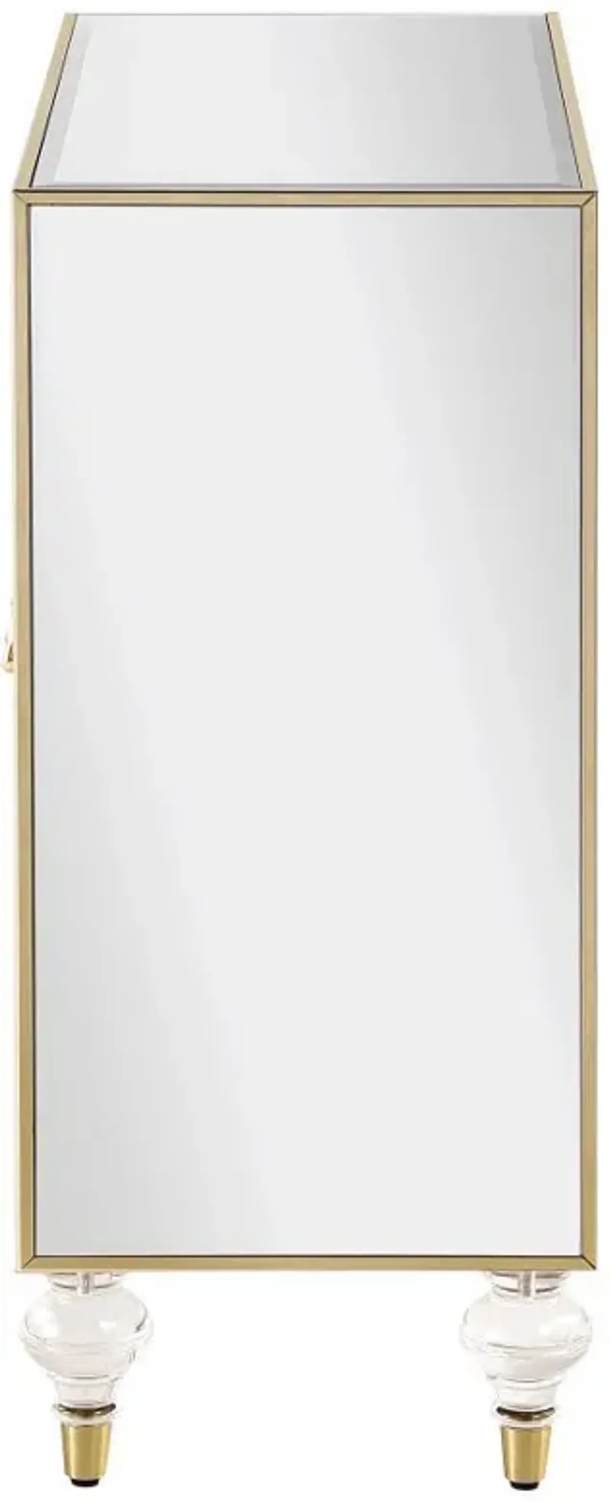 Astilbe - 2-Door Mirrored Accent Cabinet - Silver And Champagne