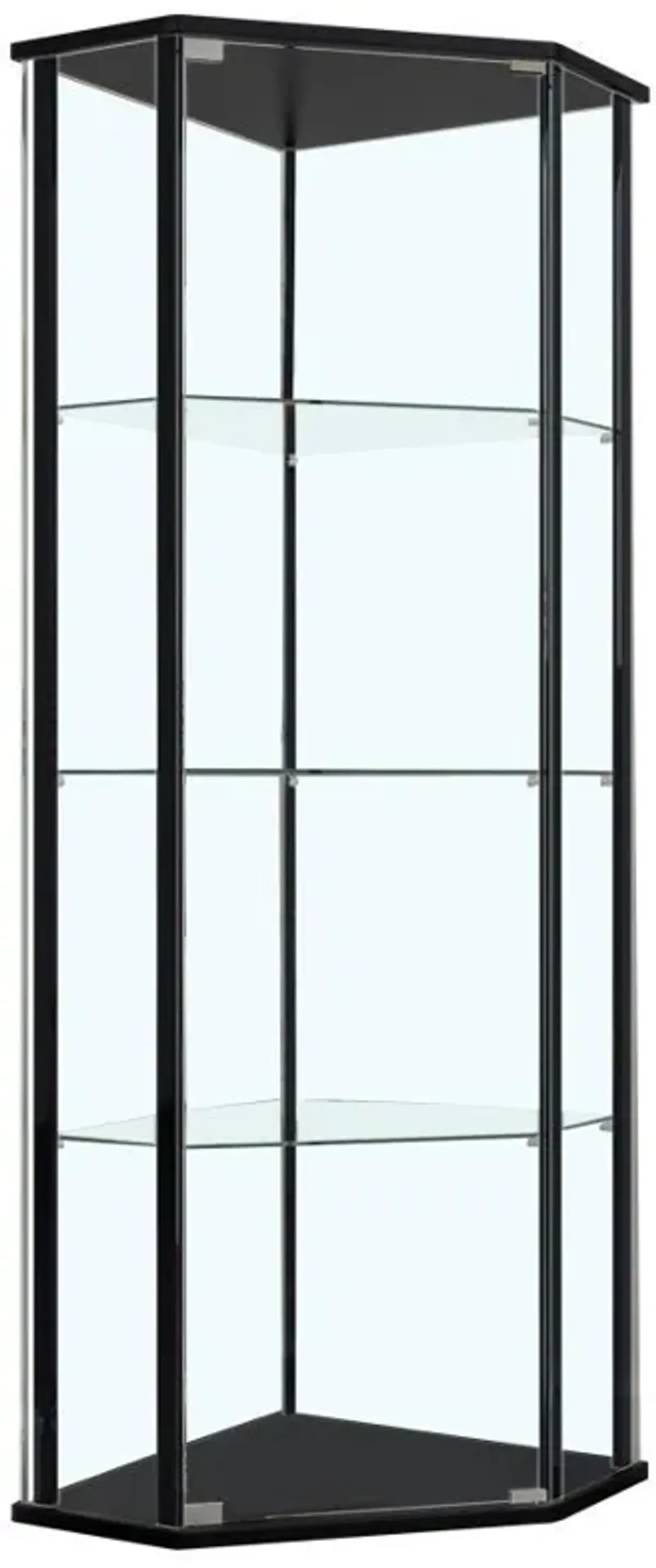 Zenobia - 4-Shelf Curio Cabinet Display Case - Black