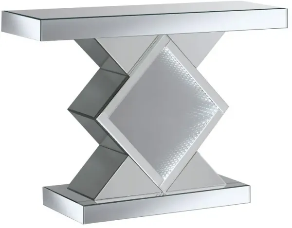 Andorra - Infinity Mirror LED Entryway Console Table - Silver