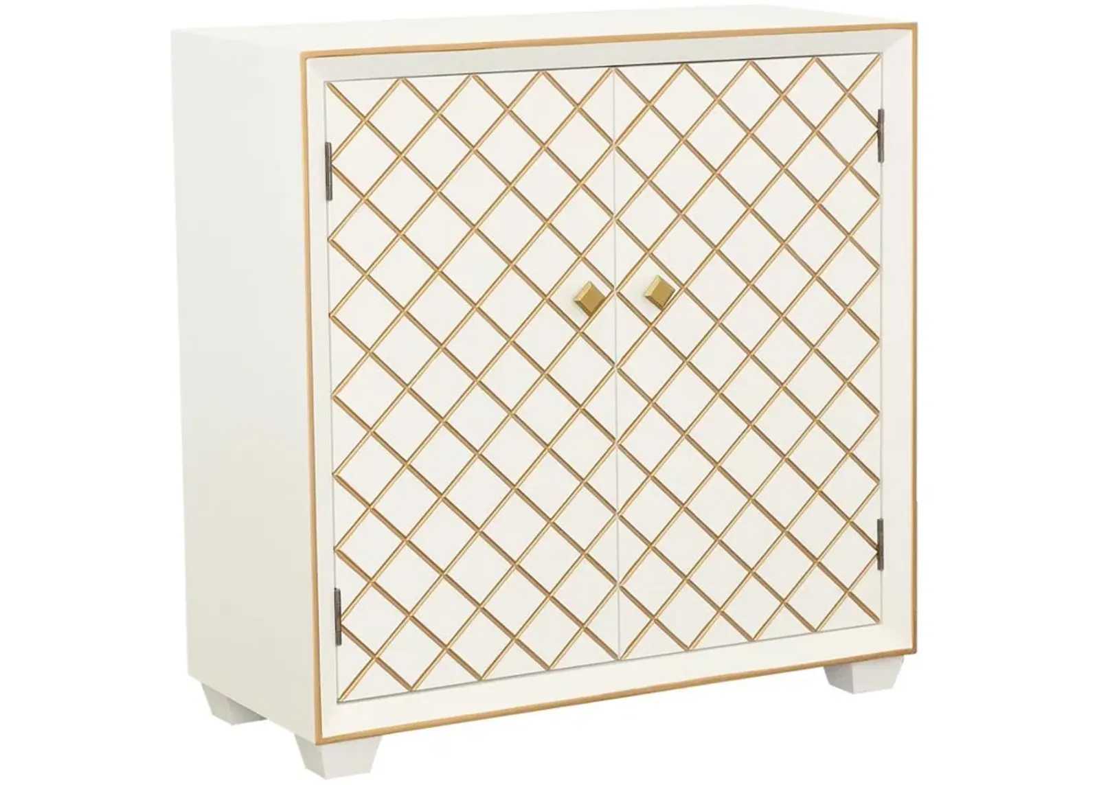 Belinda - 2 Door Storage Accent Cabinet - White And Gold