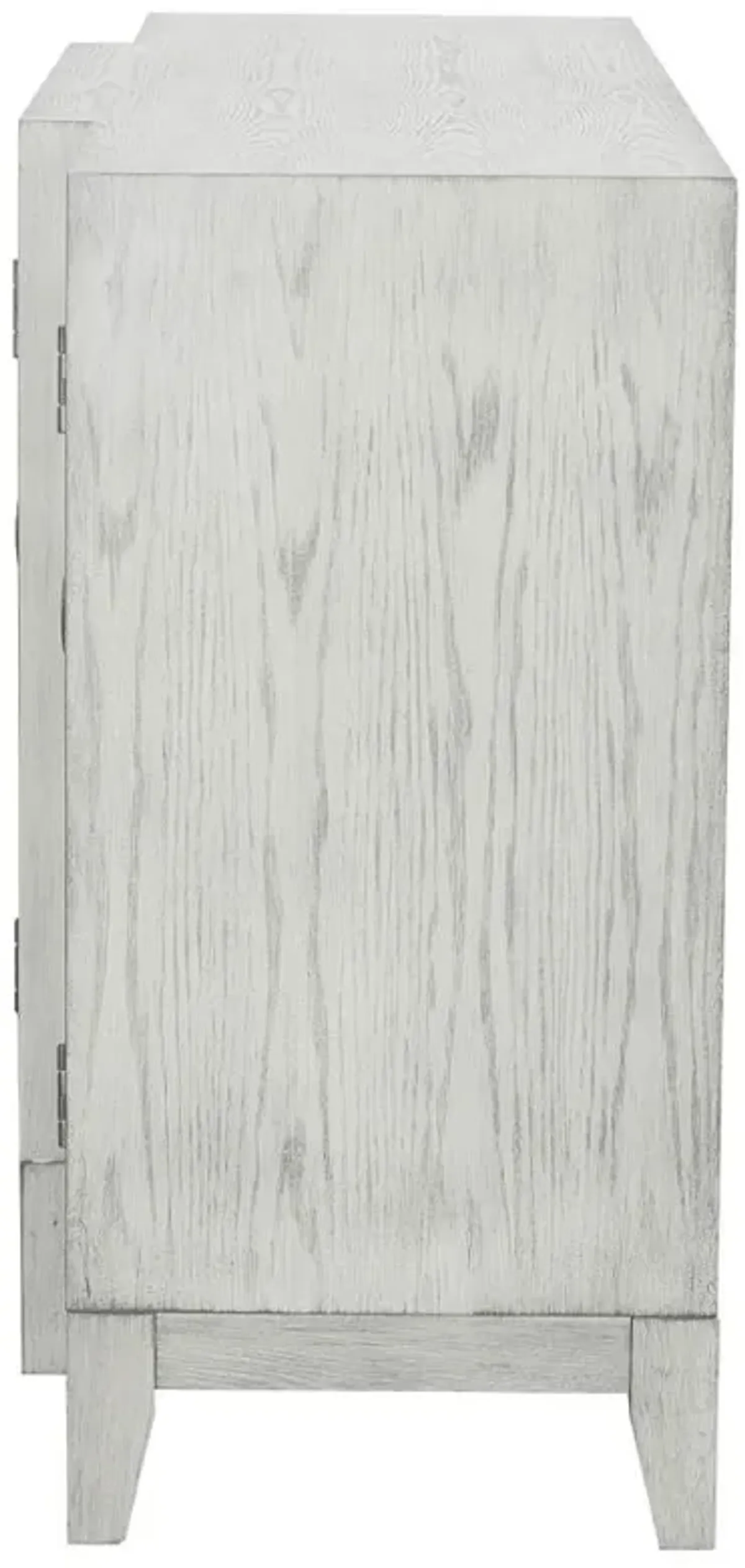 Mckellen - 4 Door Wood Trellis Accent Cabinet - Distressed White