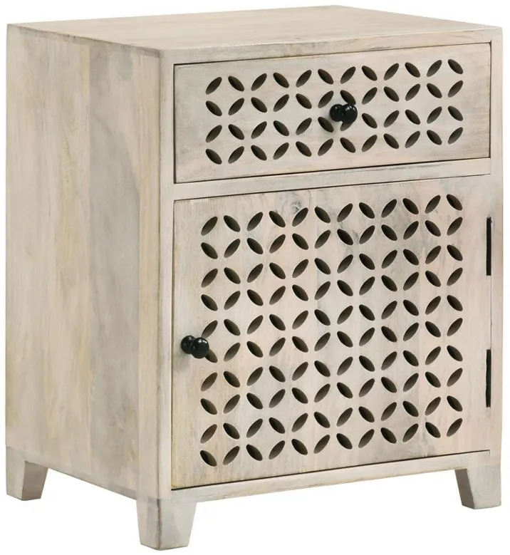 August - 1-Door Accent Cabinet - White Washed