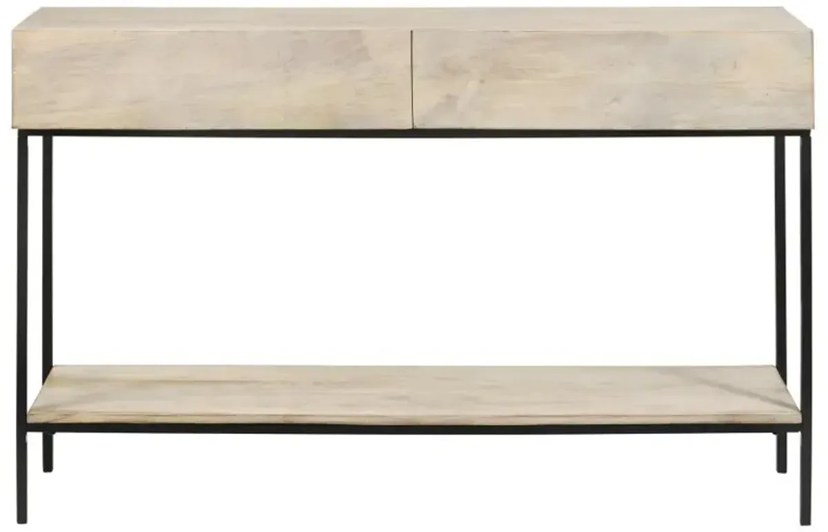 Rubeus - 2-Drawer Wood Entryway Console Table - White Washed