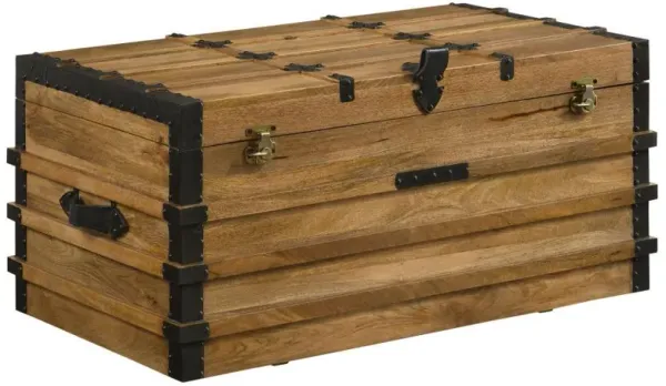 Simmons - Wood Storage Trunk - Natural And Black