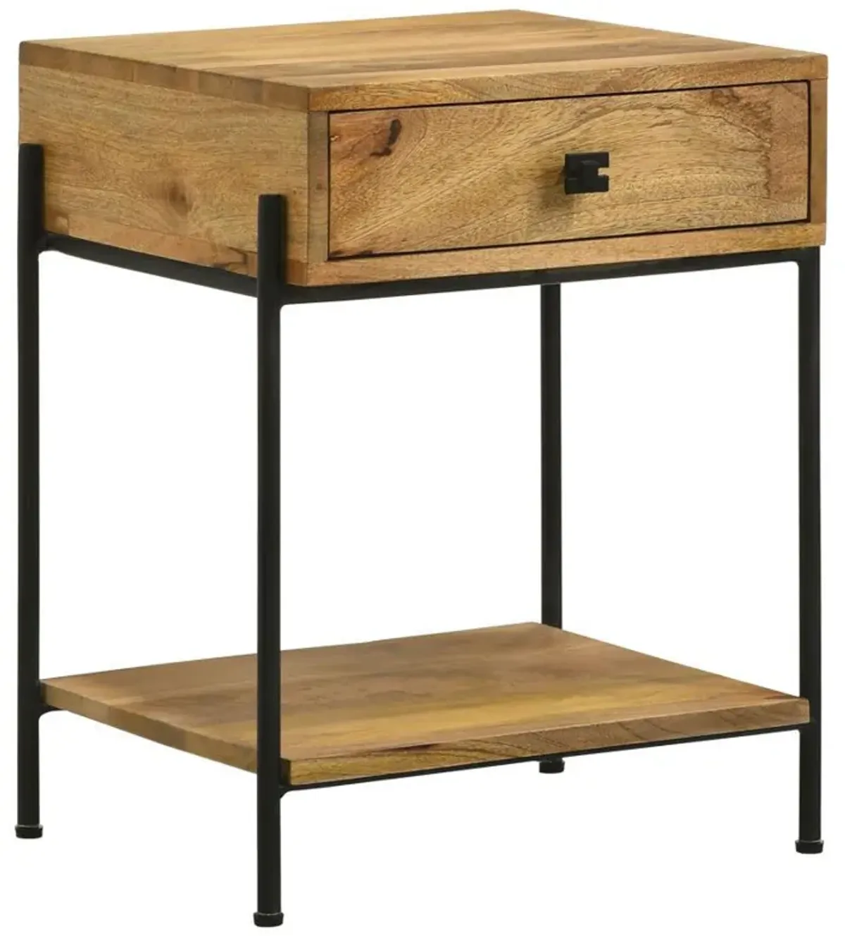 Declan - 1-Drawer Wood Accent Side Table - Natural Mango