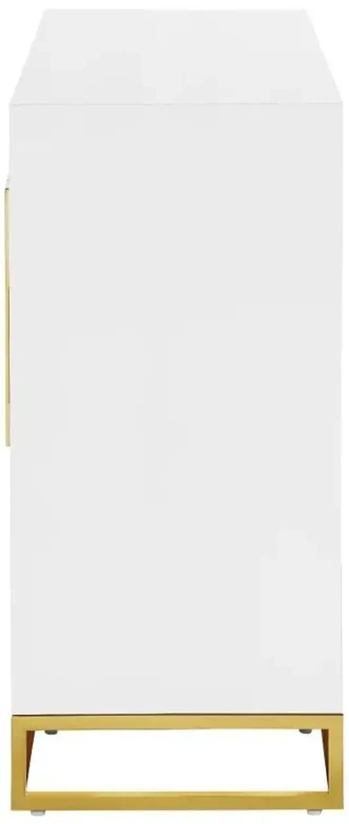 Elsa - 2 Door Wood Storage Accent Cabinet - White And Gold