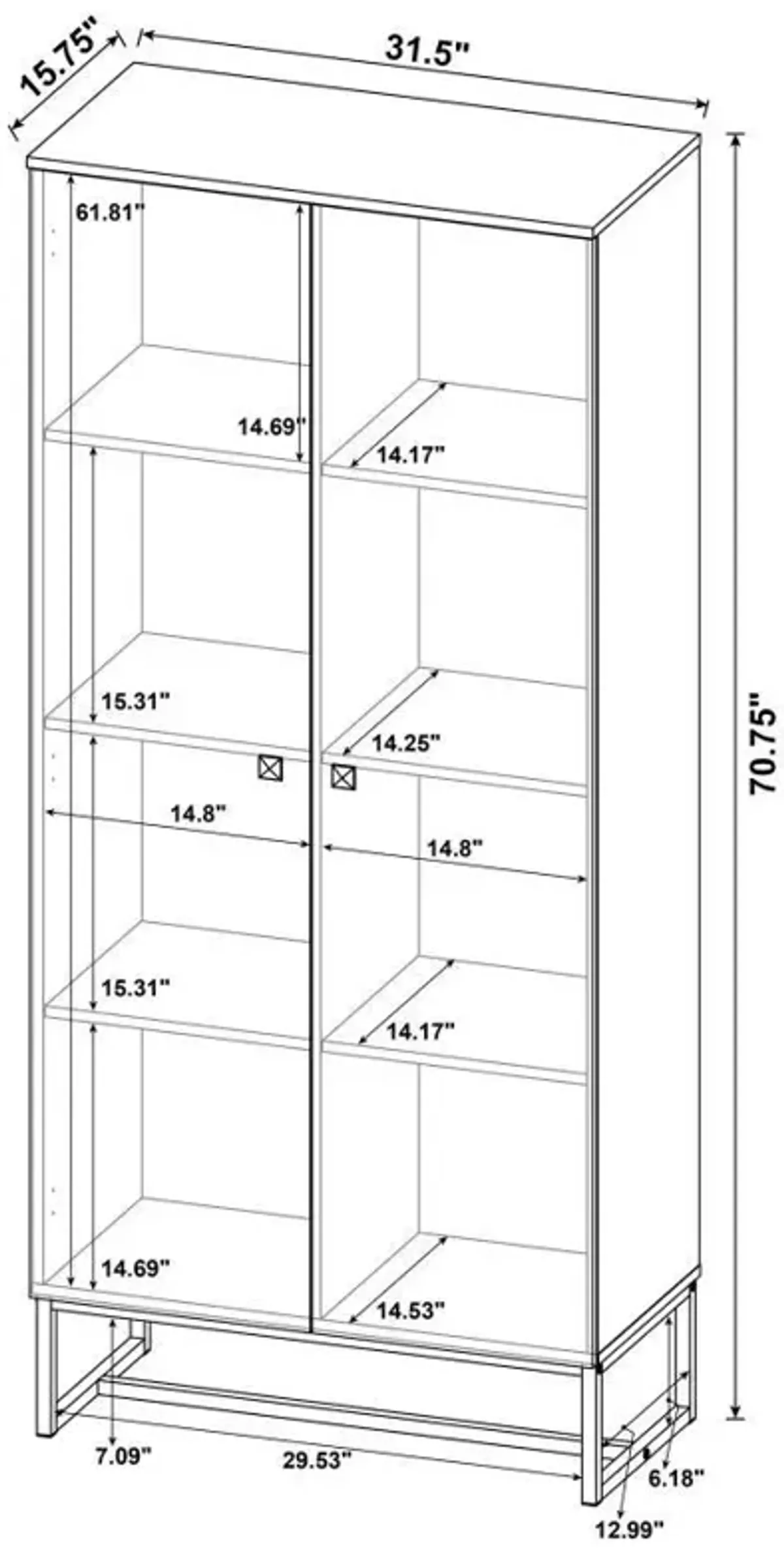 Carolyn - 2 Door Engineered Wood Accent Cabinet - Rustic Oak