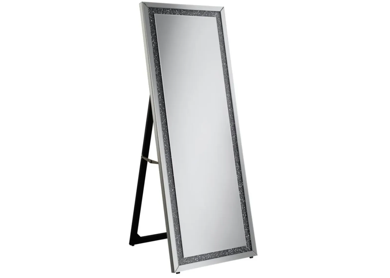 Novak - Rectangular Cheval Floor Mirror - Silver