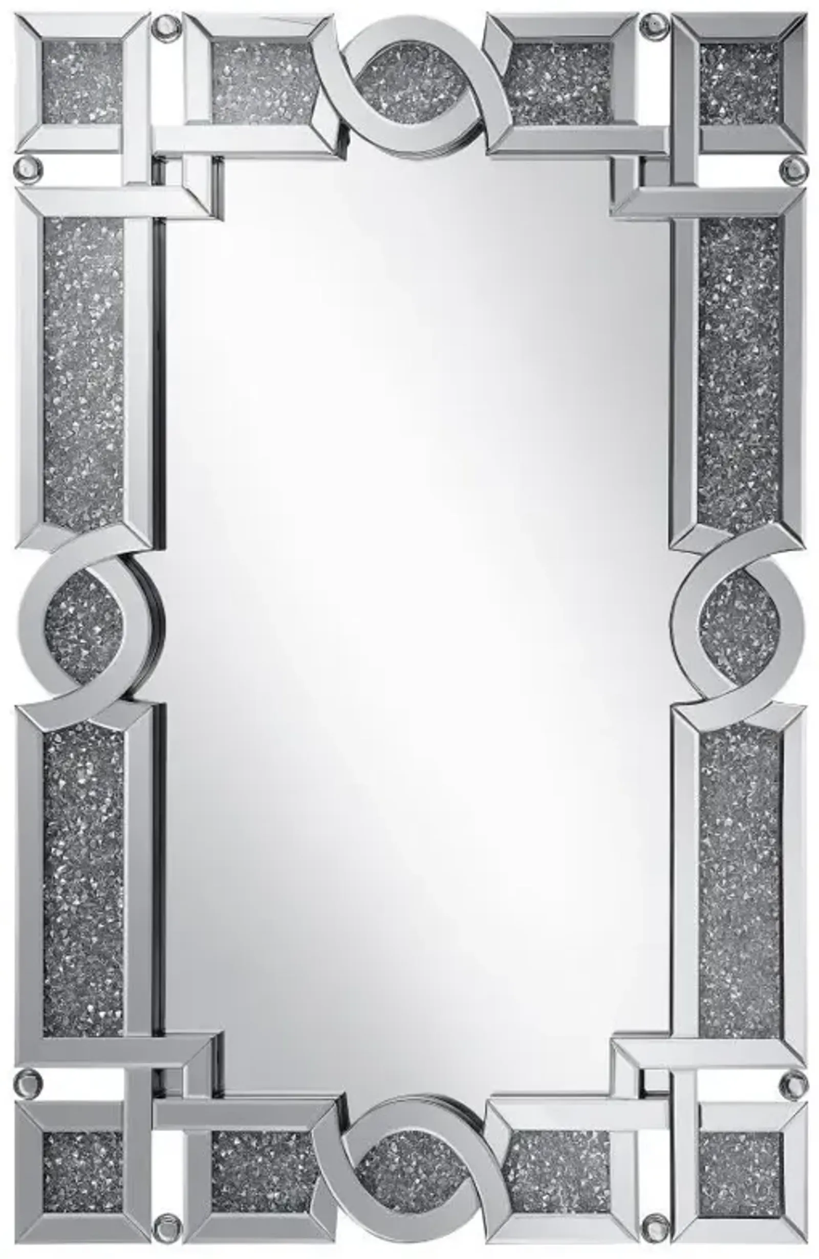 Jackie - Acrylic Crystal Frame Wall Mirror - Silver