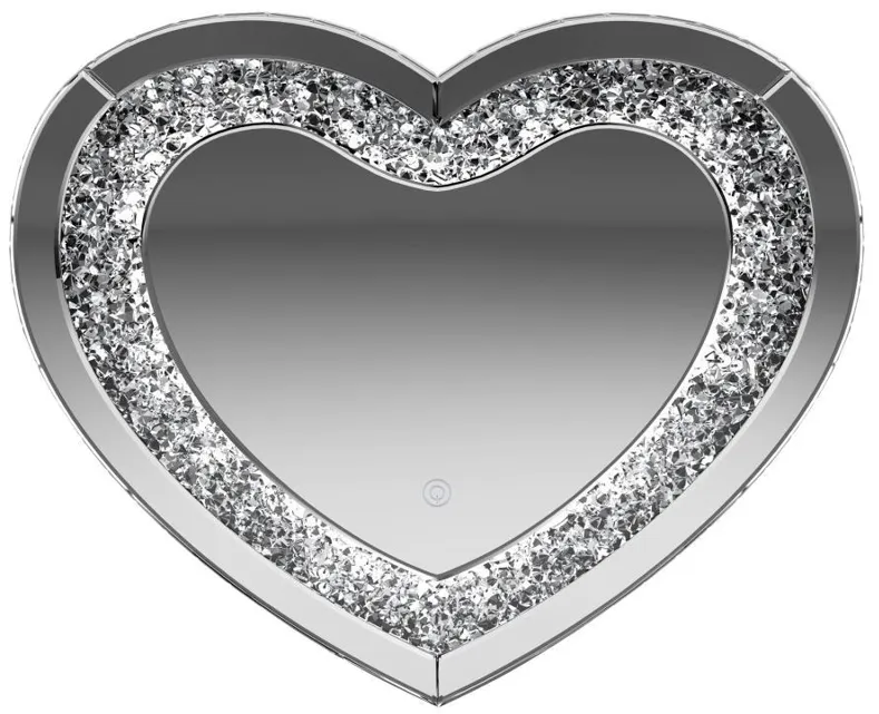 Aiko - Heart Shape Wall Mirror - Silver