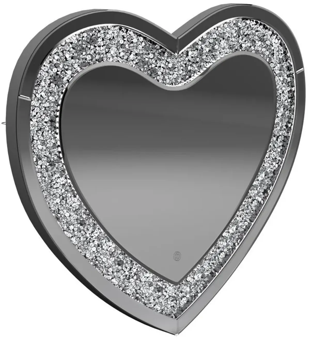 Aiko - Heart Shaped LED Light Wall Mirror - Silver