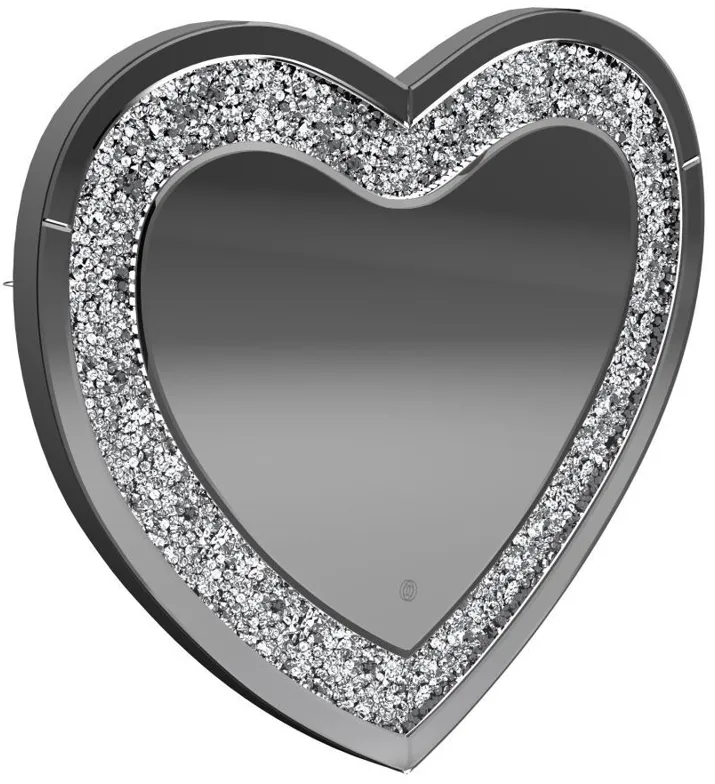 Aiko - Heart Shape Wall Mirror - Silver