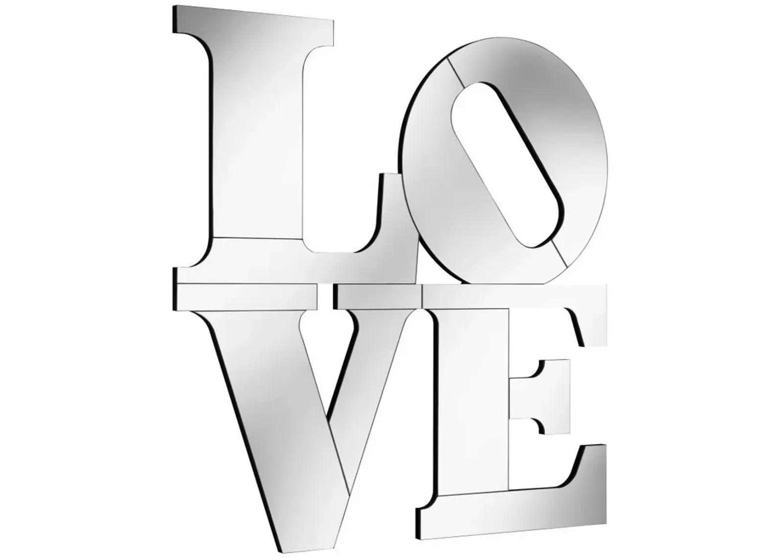 Keiran - Love Lettered Wall Mirror - Silver