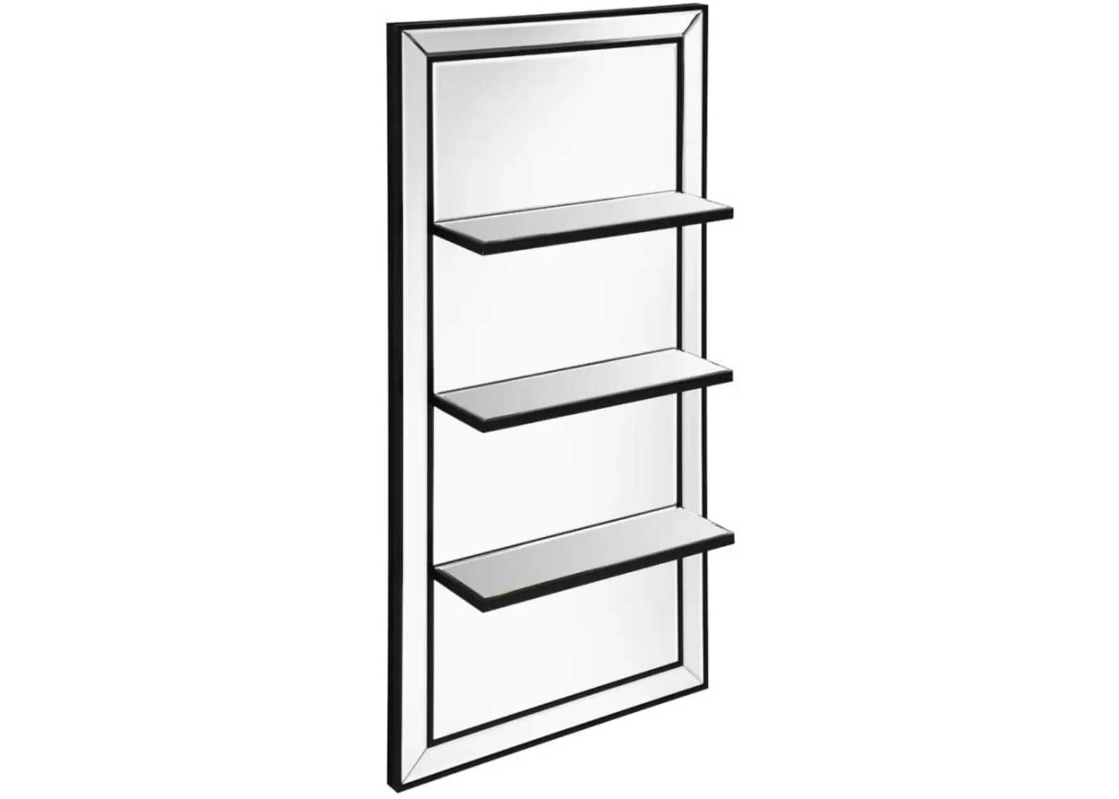 Oriel - Rectangular 3-Shelf Wall Mirror - Silver