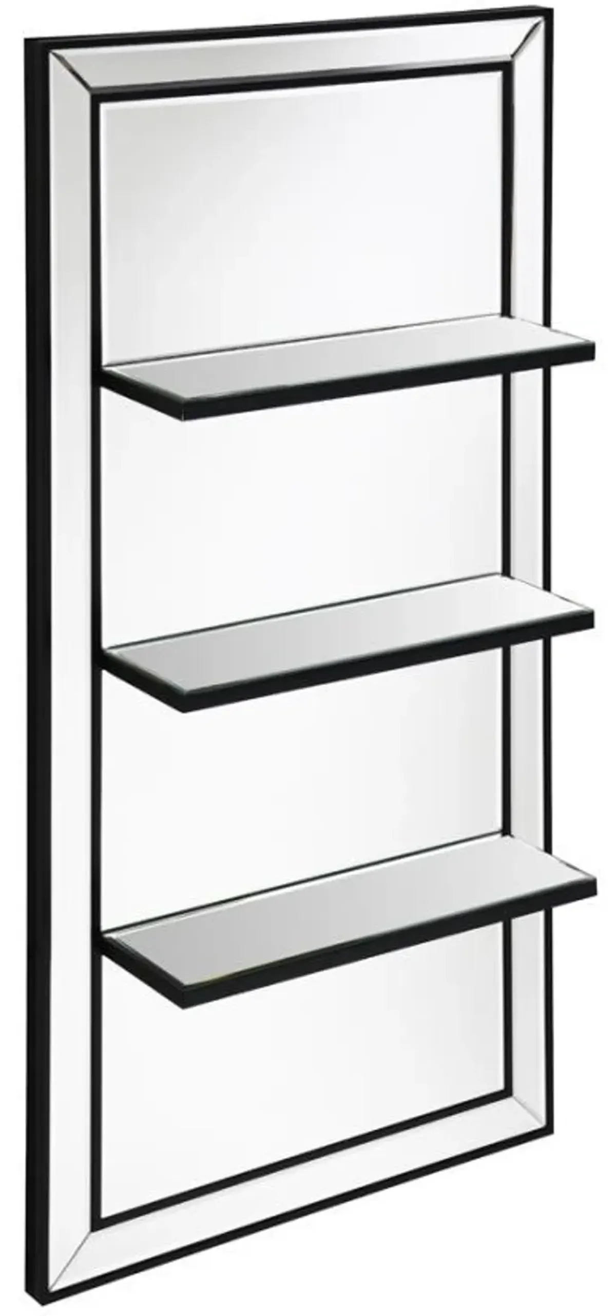 Oriel - Rectangular 3-Shelf Wall Mirror - Silver