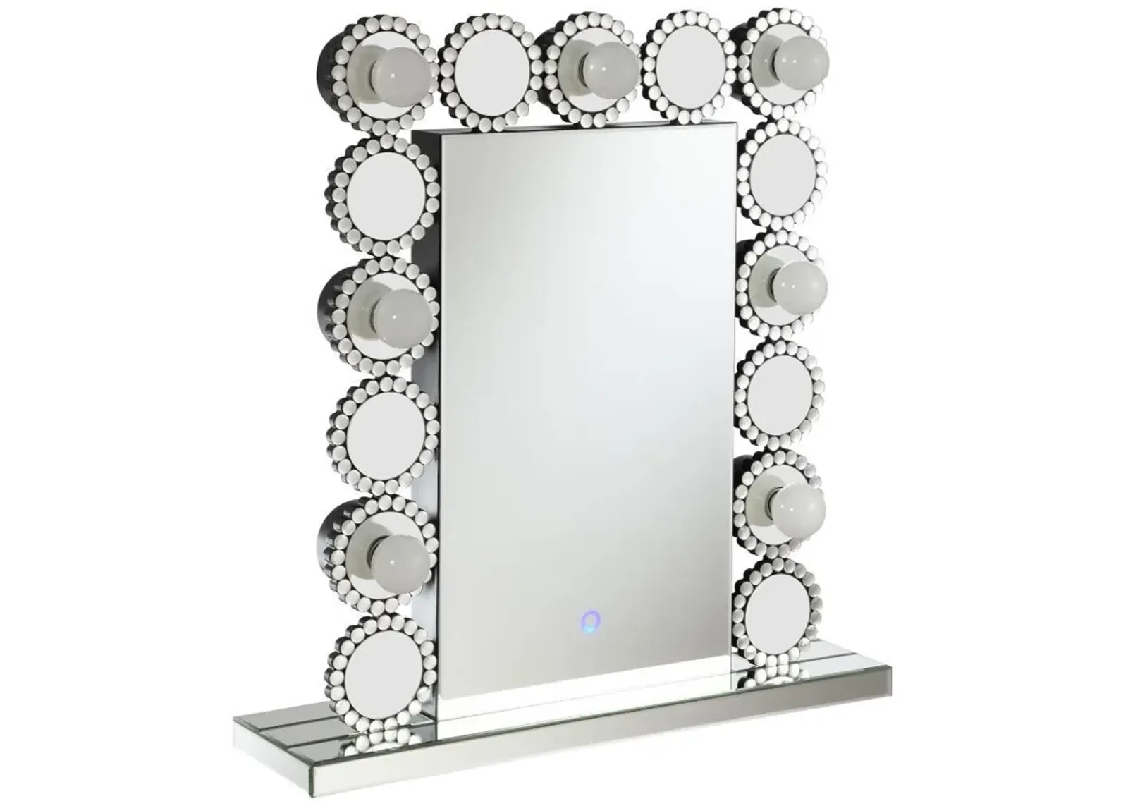 Aghes - Vanity Mirror With Lighting - Silver