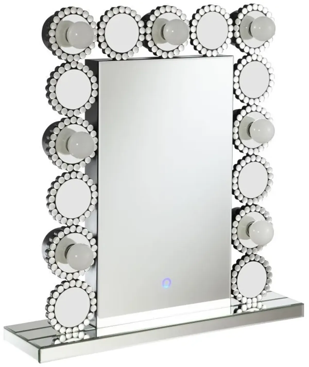 Aghes - Vanity Mirror With Lighting - Silver