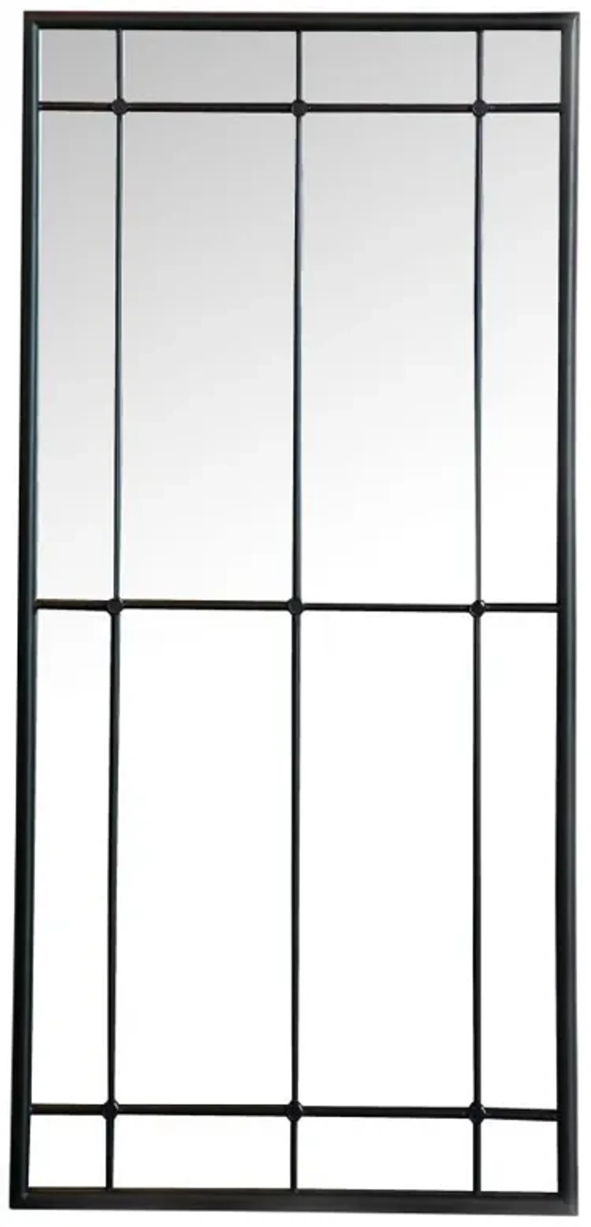 Annetta Rectangular Window Pane Wall Mirror Black Bel Furniture ...