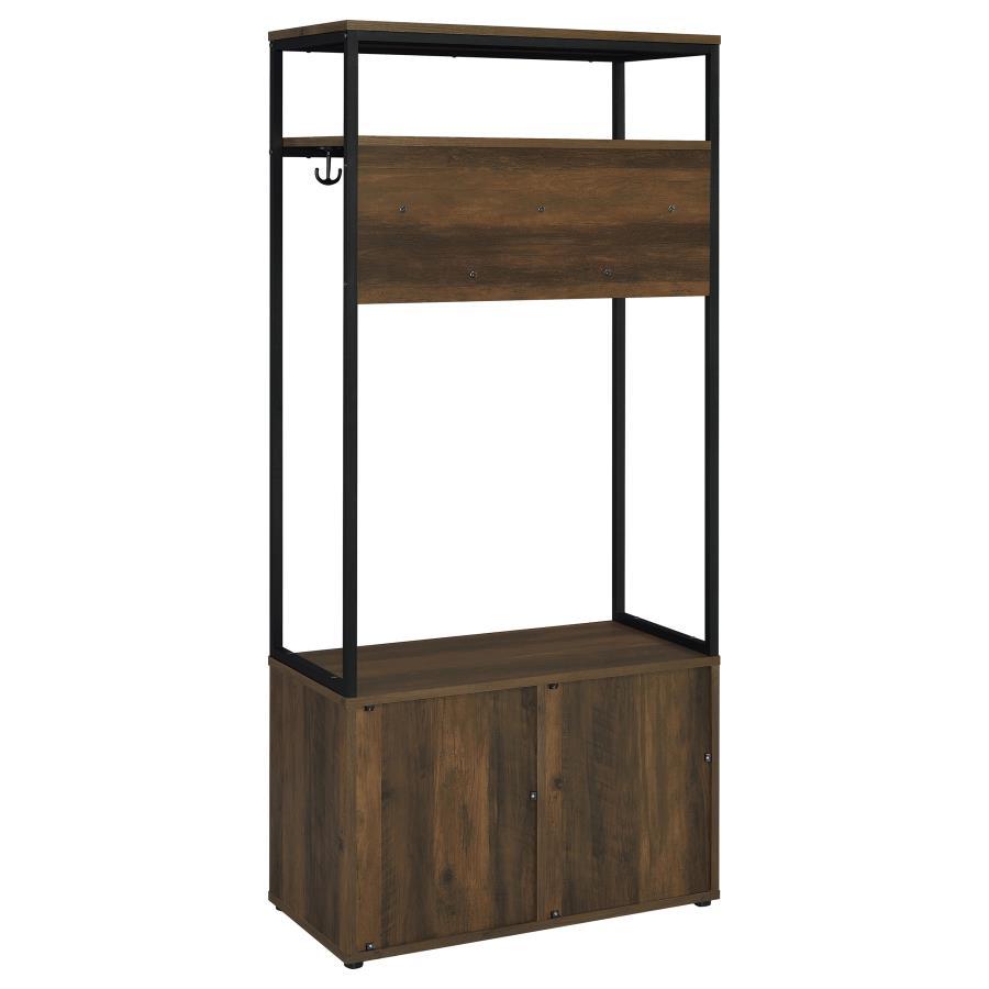 Quincy - 2-Door Engineered Wood Hall Tree - Dark Pine And Black