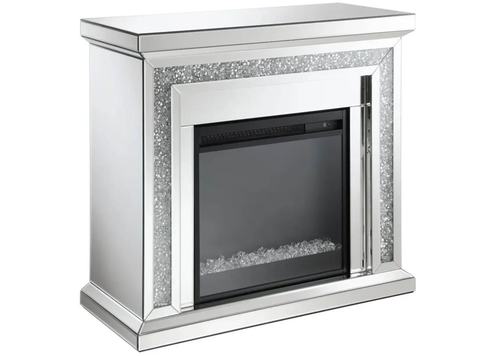 Lorelai - Mirrored Freestanding Electric Fireplace - Silver