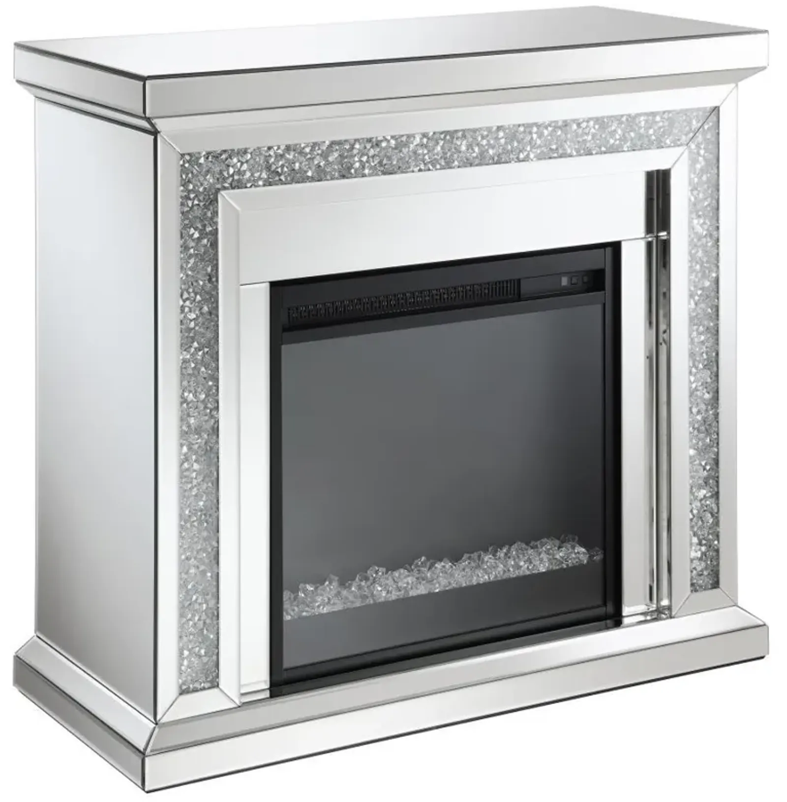 Lorelai - Mirrored Freestanding Electric Fireplace - Silver