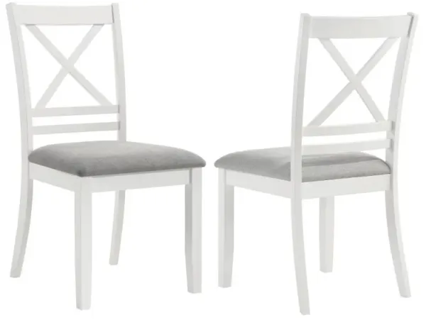 Hollis-Cross Back Wood Dining Side Chair (Set of 2) - White