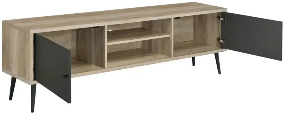 Allie - 2 Door Engineered Wood TV Stand - Distressed Pine