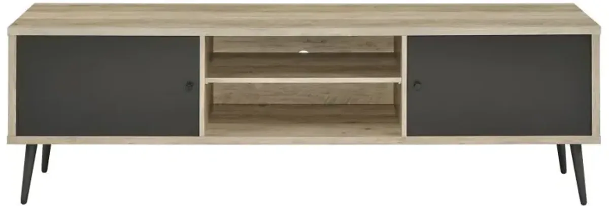 Allie - 2 Door Engineered Wood TV Stand - Distressed Pine