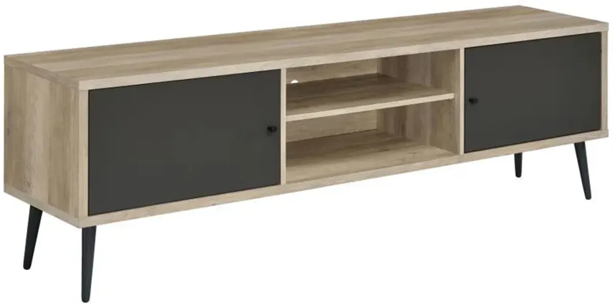 Allie - 2 Door Engineered Wood TV Stand - Distressed Pine