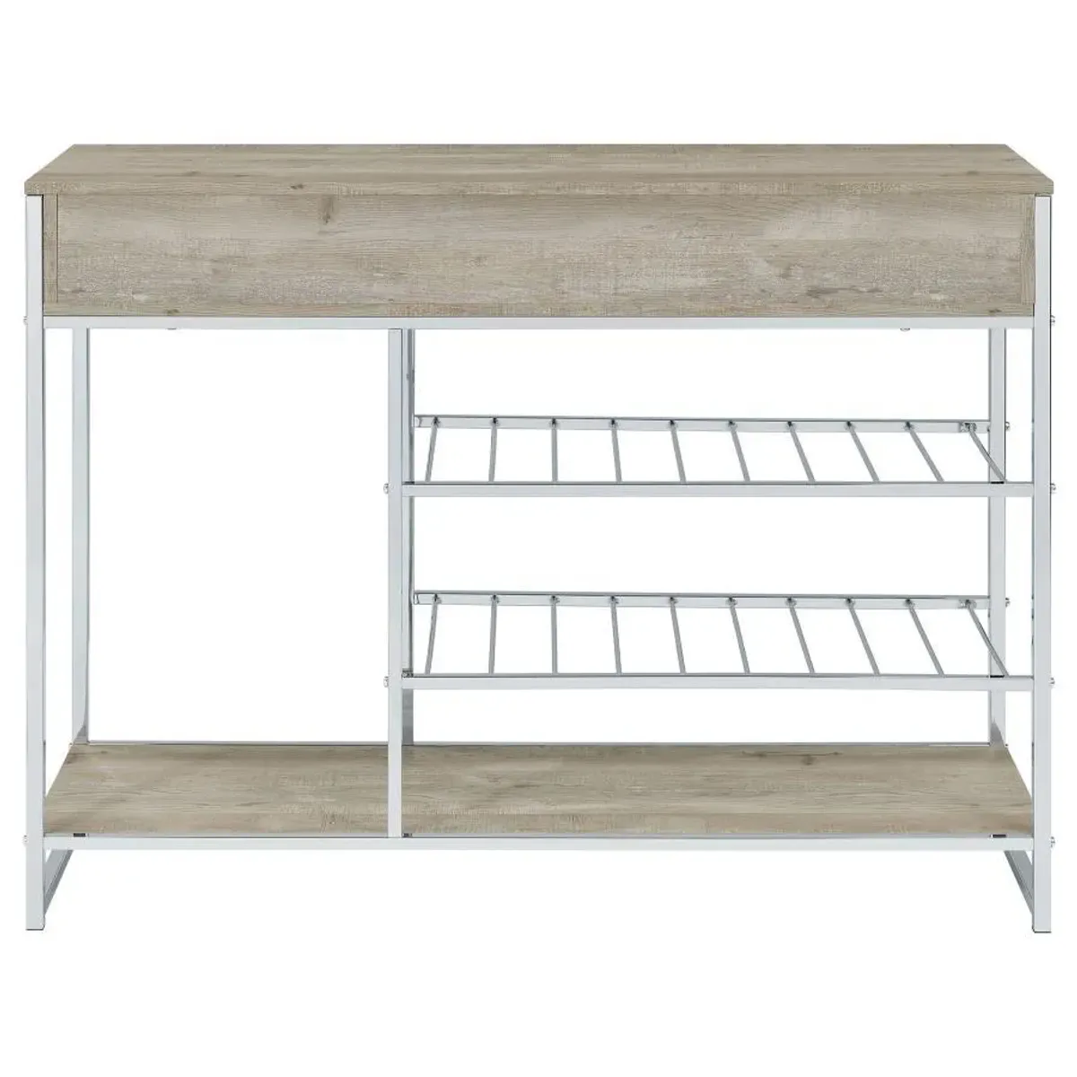 Melrose - 2-Drawer Home Bar Storage With Wine Rack Gray - Gray