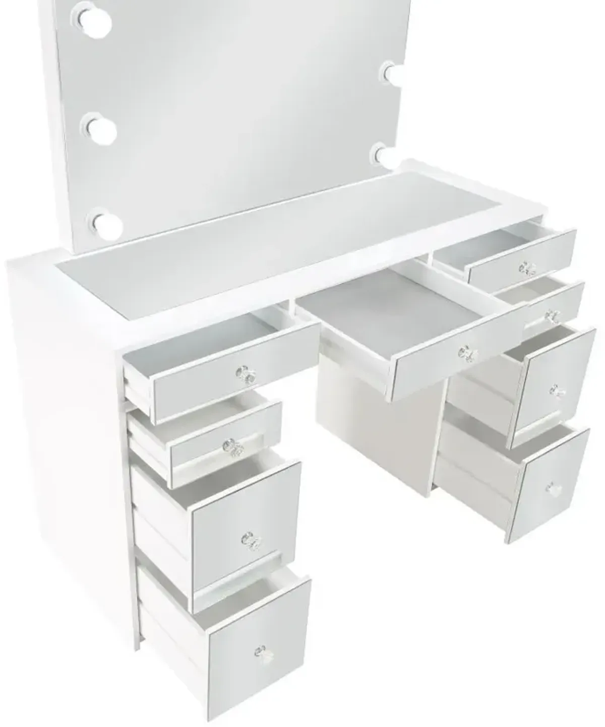 Regina - Makeup Vanity Table Set With Lighting - White