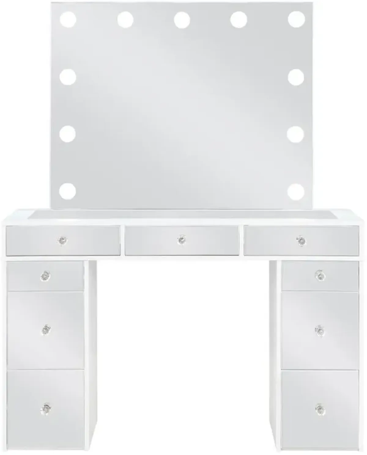 Regina - Makeup Vanity Table Set With Lighting - White