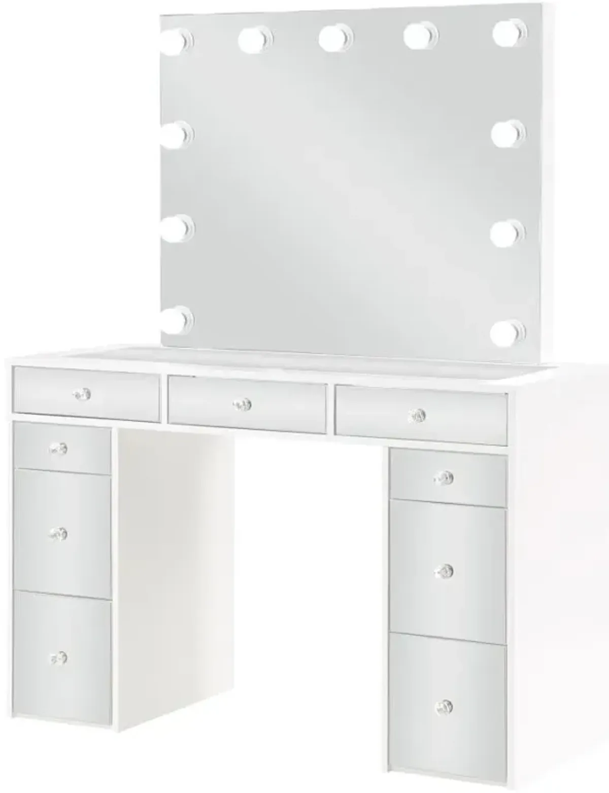 Regina - Makeup Vanity Table Set With Lighting - White