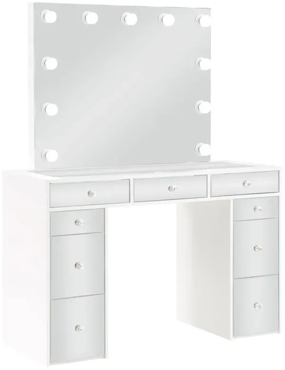 Regina - Makeup Vanity Table Set With Lighting - White