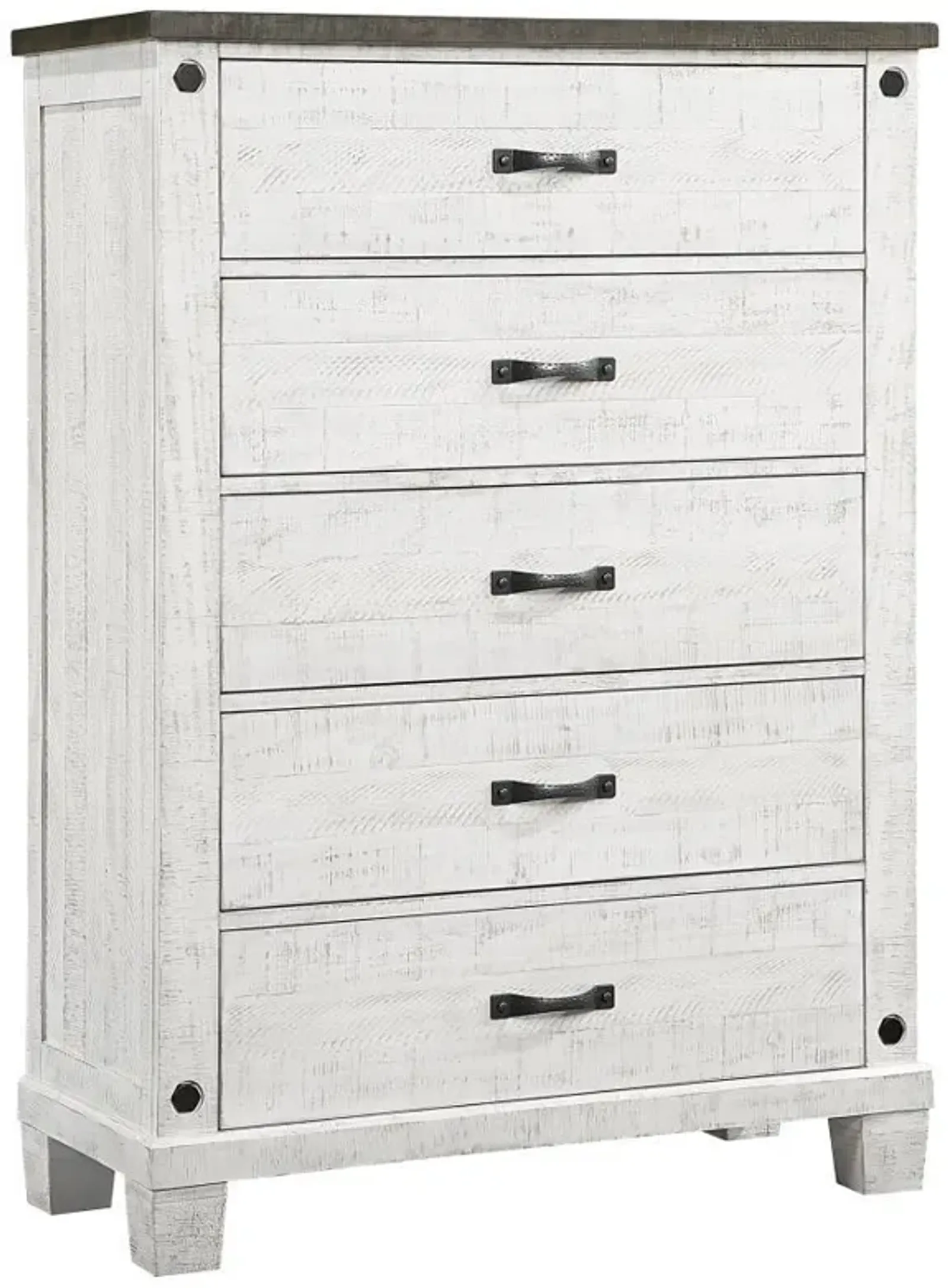 Lilith - 5-Drawer Bedroom Chest - Distressed White