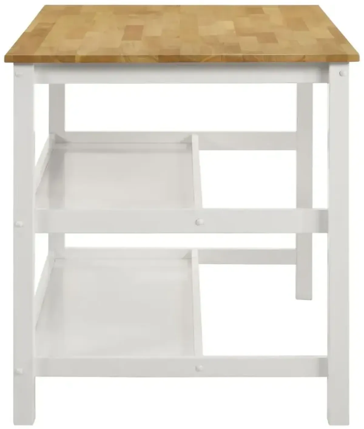 Edgeworth - Kitchen Island Counter Table With Pot Rack - White