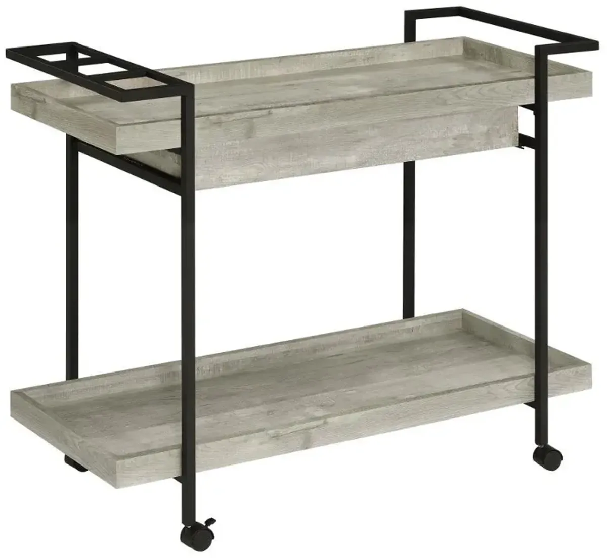 Ventura - 1-Drawer Engineered Wood Bar Cart - Gray Driftwood