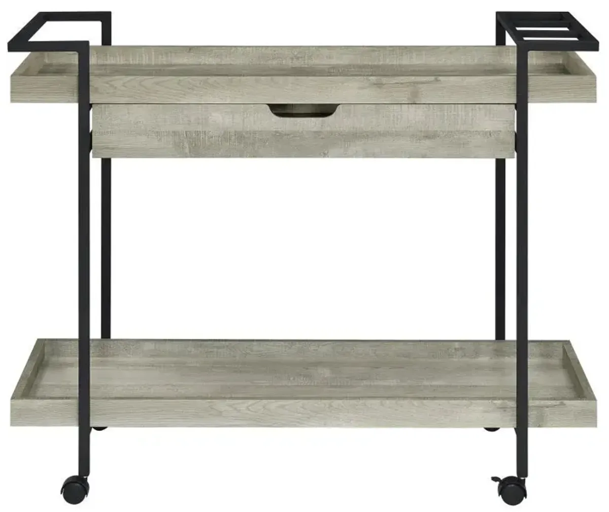 Ventura - 1-Drawer Engineered Wood Bar Cart - Gray Driftwood