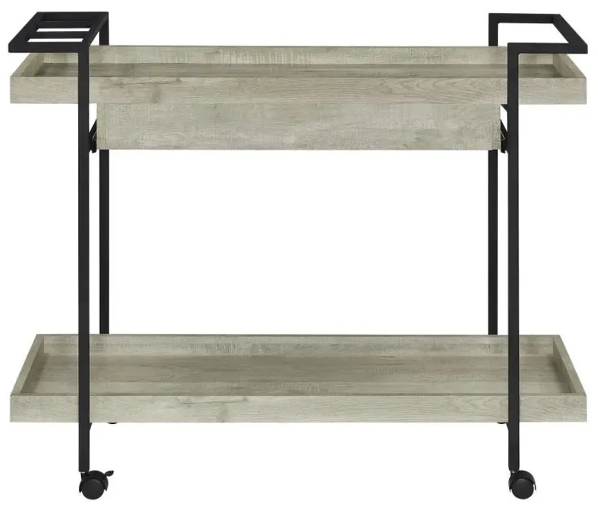 Ventura - 1-Drawer Engineered Wood Bar Cart - Gray Driftwood