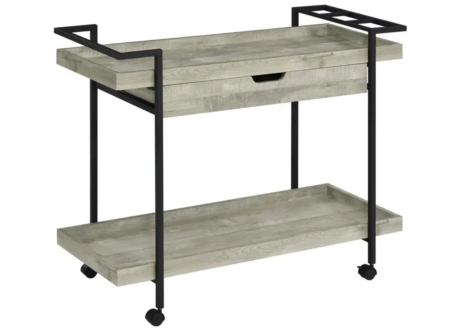 Ventura - 1-Drawer Engineered Wood Bar Cart - Gray Driftwood