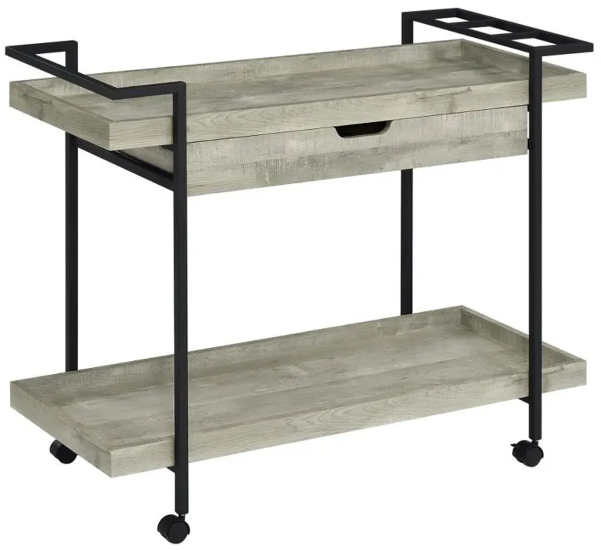 Ventura - 1-Drawer Engineered Wood Bar Cart - Gray Driftwood