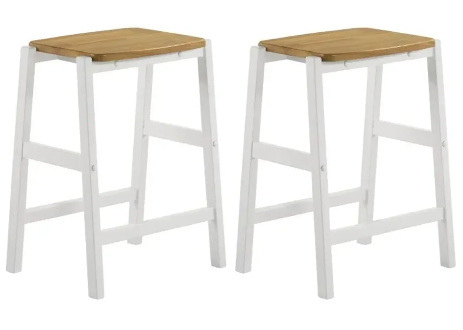 Edgeworth - Wood Backless Counter Stool (Set of 2) - White