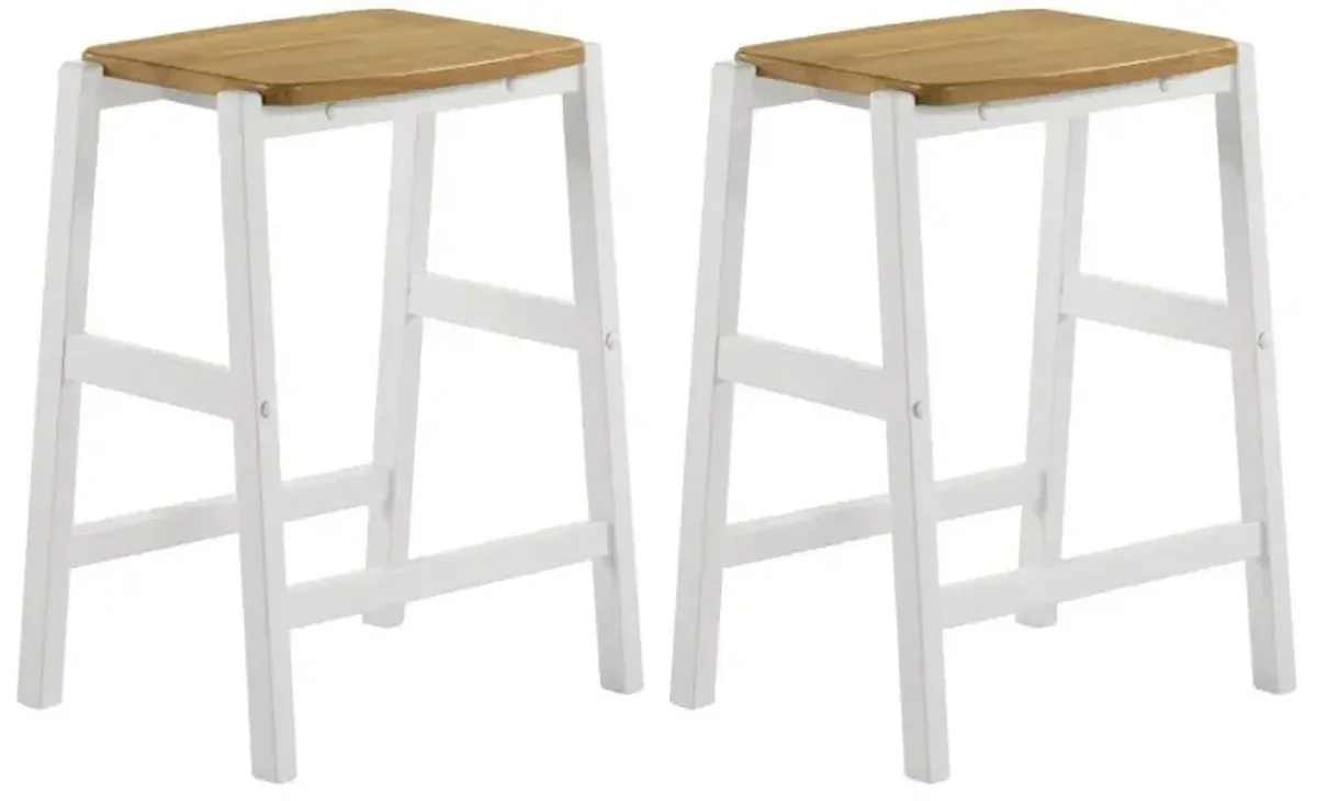 Edgeworth - Wood Backless Counter Stool (Set of 2) - White