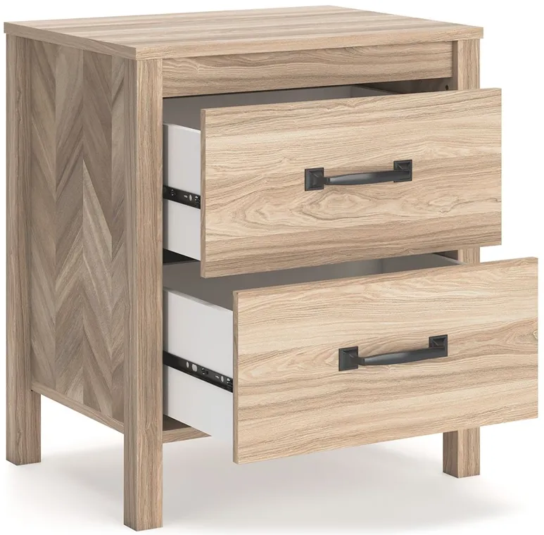 Battelle - Tan - Two Drawer Night Stand