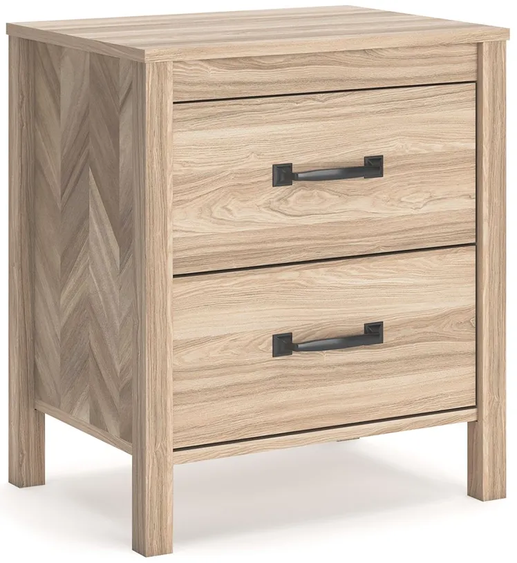 Battelle - Tan - Two Drawer Night Stand