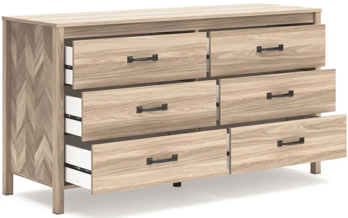 Battelle - Tan - Six Drawer Dresser