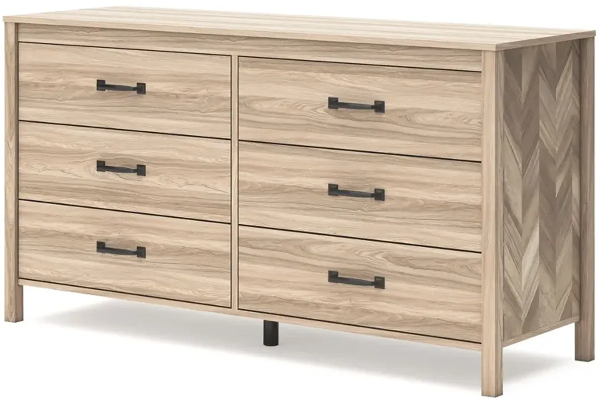 Battelle - Tan - Six Drawer Dresser