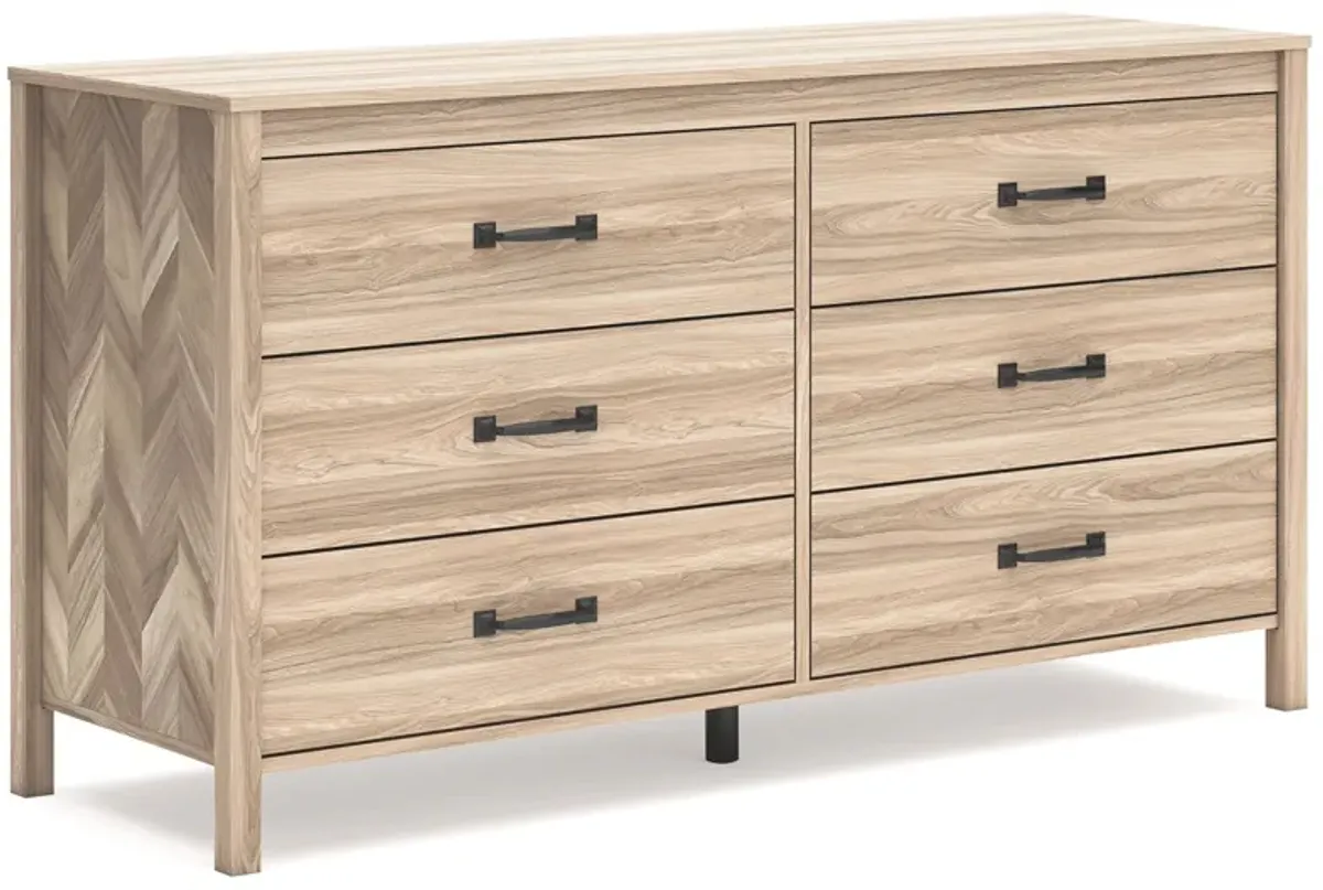 Battelle - Tan - Six Drawer Dresser