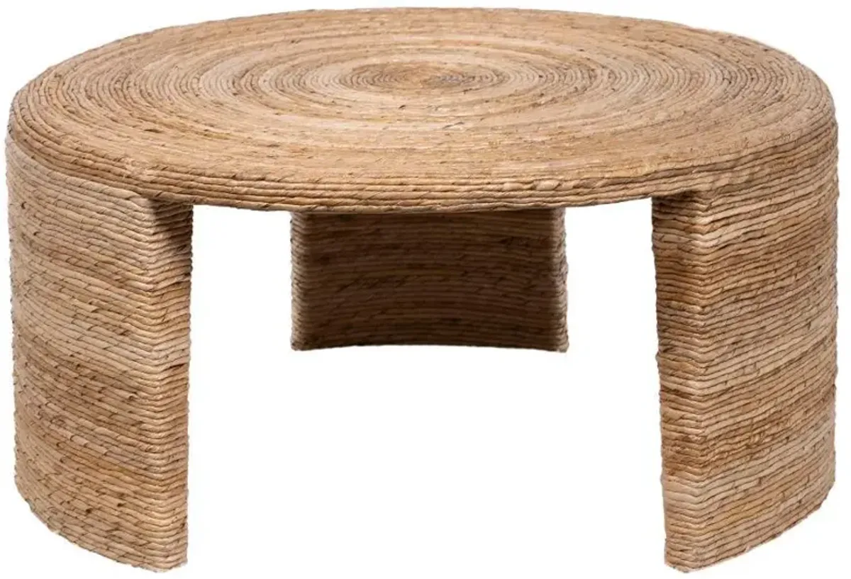 Artina - Woven Rattan Round Coffee Table - Natural