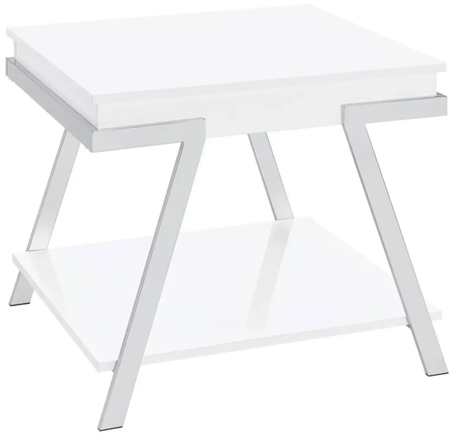 Marcia - Rectangular Side End Table - White High Gloss